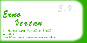 erno vertan business card